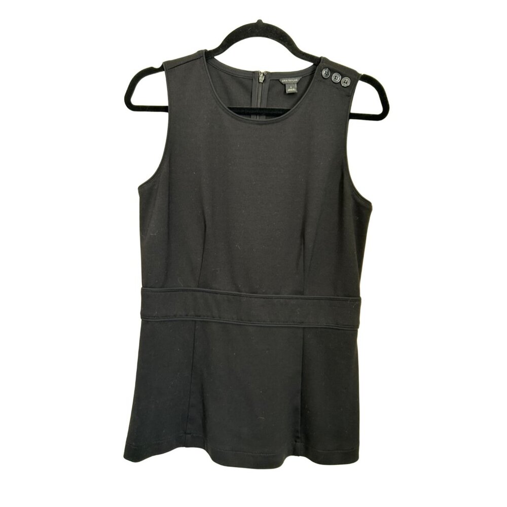 Ann Taylor Sleeveless Peplum Work Top/Dress, S, Black